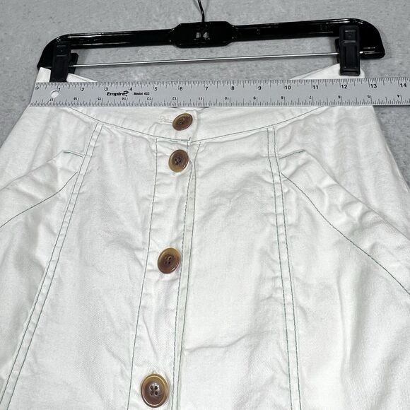 Anthropologie Akemi + Kin Riverine Midi Linen Button Up A Line Skirt Size 4 - Picture 5 of 12
